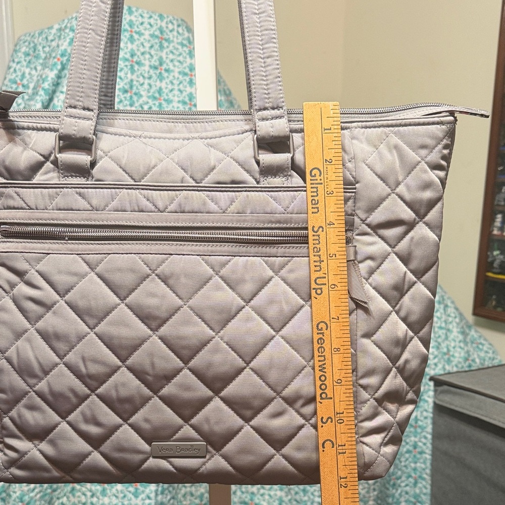 Vera Bradley Quilted Silver Work Tote Bag - Picture 4 of 10
